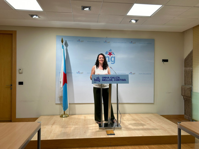 Archivo - La diputada del BNG, Sonia Vidal Gallego, en la comparencia ante los medios de comunicación.