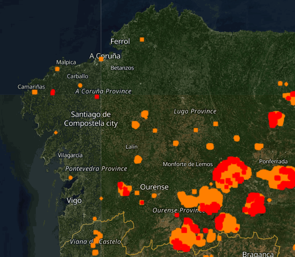¿Cuántas hectáreas han ardido en Galicia? Baile de cifras entre las más de 68.000 de la Xunta y las 125.000 de Europa