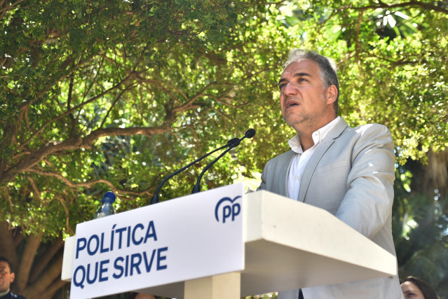 Archivo - El vicesecretario de Coordinación Autonómica del PP, Elías Bendodo, este sábado en un acto en Málaga.