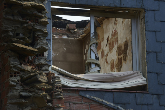Vista tras el incendio en Cernego en Villamartín de Valdeorras, Ourense