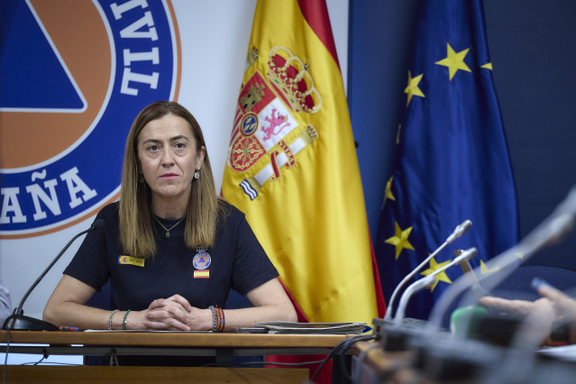 La directora general de Protección Civil, Virginia Barcones, en rueda de prensa.