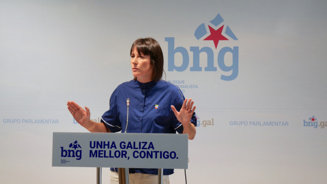 La portavoz nacional del BNG, Ana Pontón, en rueda de prensa.