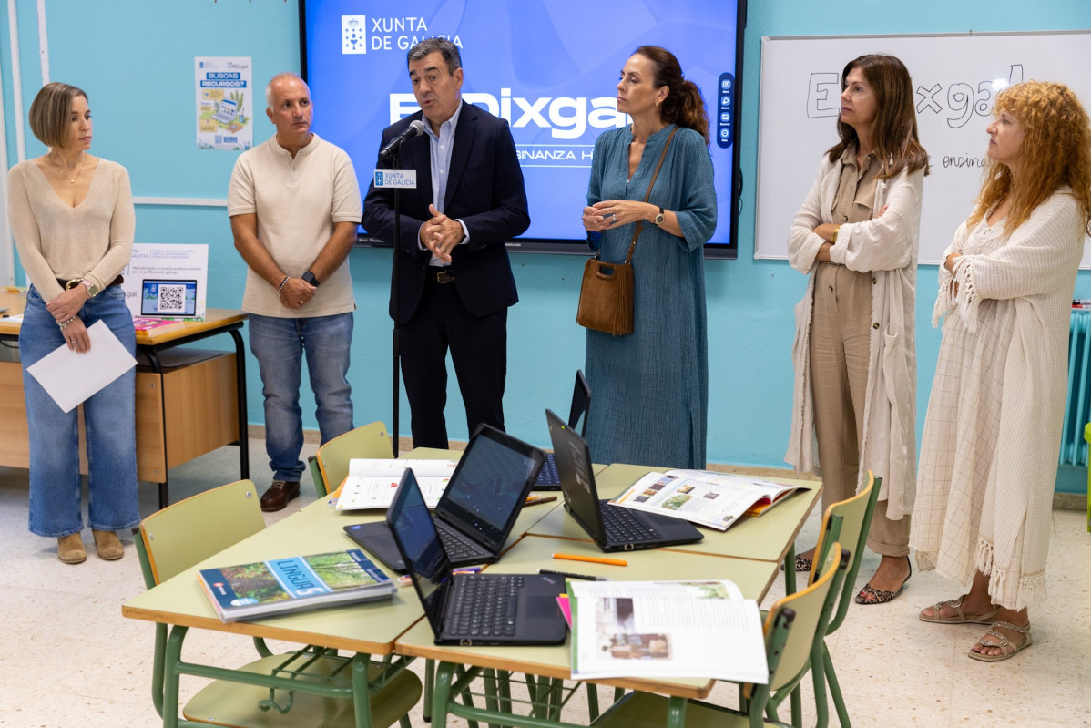 El conselleiro de Educación, Román Rodríguez, en la presentación de 'E-Dixgal', a 2 de septiembre de 2025.