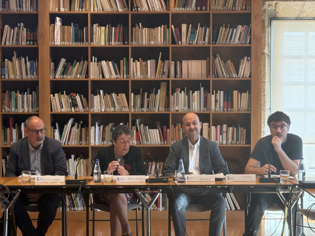 Rueda de prensa de presentación del informe 'O gasto en cultura na Administración local en Galicia'.