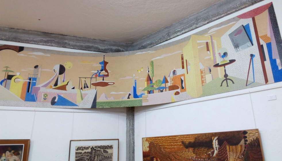 Archivo - Mural de urbano Lugris, en el Museo Carlos Maside en 2017