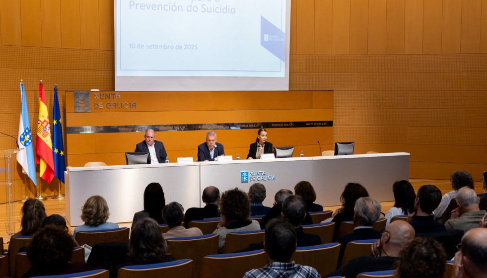 El conselleiro de Sanidade, Antonio Gómez Caamaño, en una jornada por el Día Mundial para la Prevención del Suicidio.