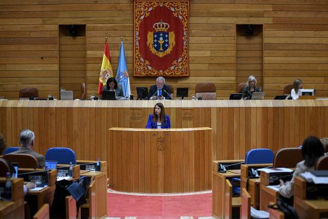 La conselleira do Medio Rural, María José Gómez, en el pleno.