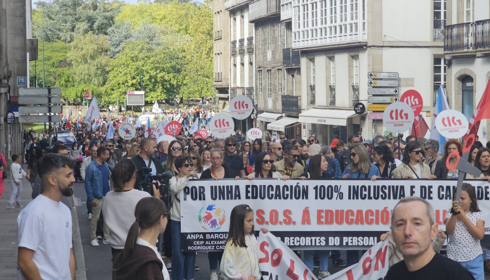 Manifestación en Santiago en una imagen de CIG Ensino