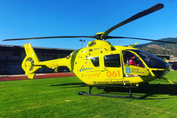 El helicóptero del 061 en Ouerense