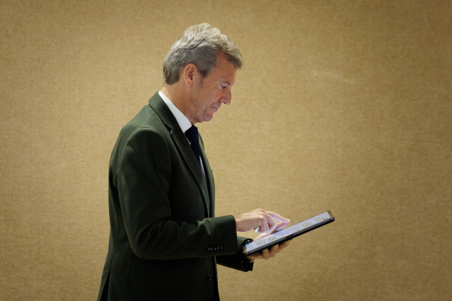 Rueda, antes de comparecer ante los medios después del Consello.