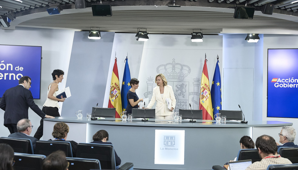 Imagen de la rueda de prensa posterior al Consejo de Ministros.