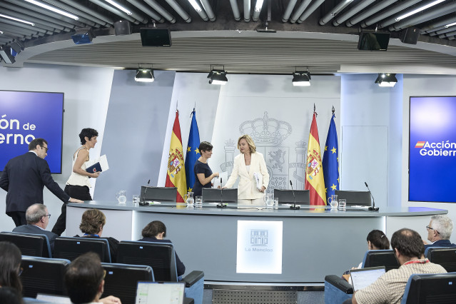 Imagen de la rueda de prensa posterior al Consejo de Ministros.