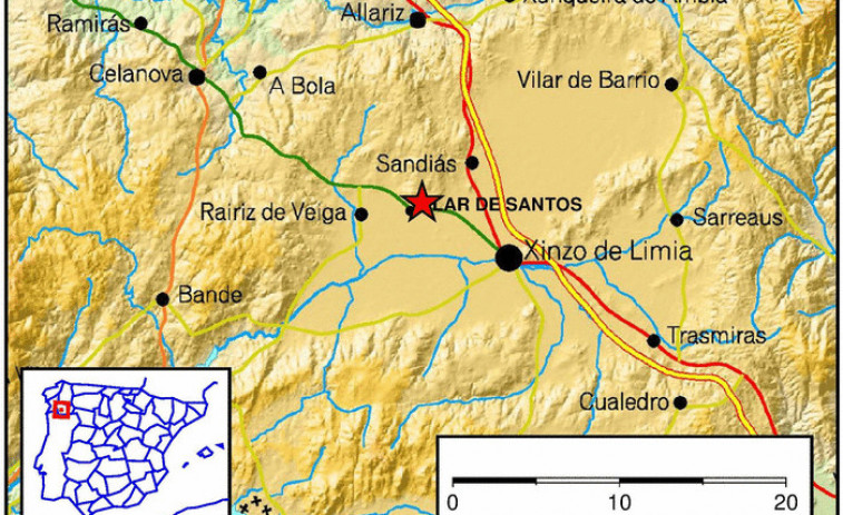 Terremoto de 3,1 graos en Vilar de Santos