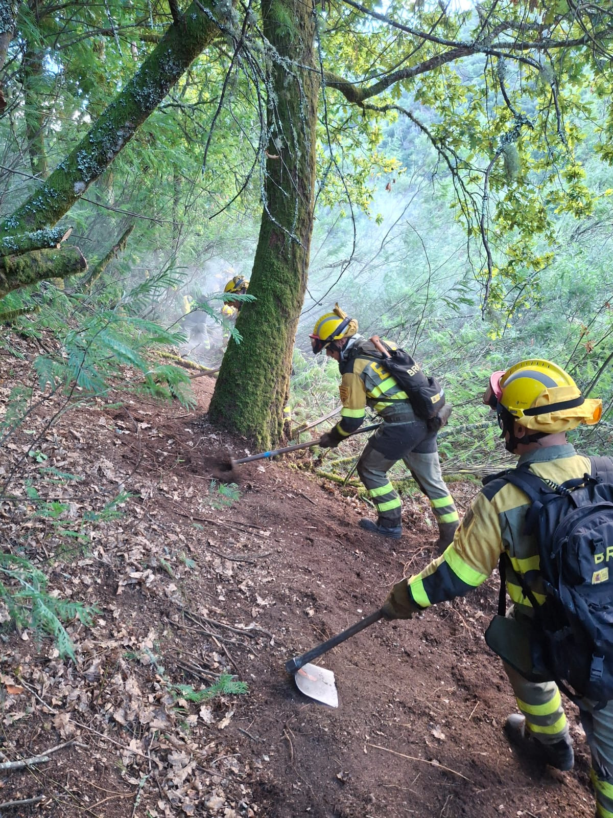 La Bril de Laza trabajando en el incendio de Pombeiro en Pantu00f3n