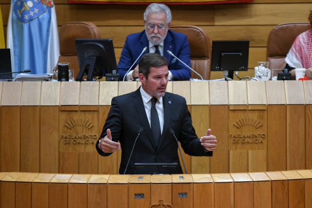 El conselleiro durante su intervención.