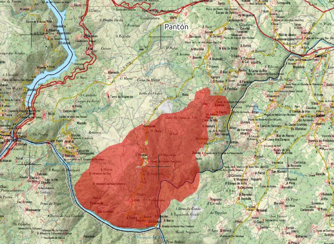 Superficia quemada en  el incendio de Pantu00f3n en una imagen de Educaciu00f3n Forestal edu.forestry.es