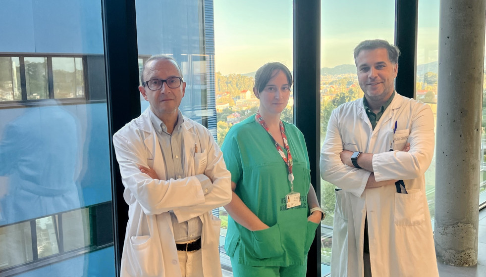 Parte del equipo que participó en el procedimiento que permitió en Vigo que una niña naciese sana después de que su madre embarazada fuera sometida a una cirugía aórtica con parada circulatoria.