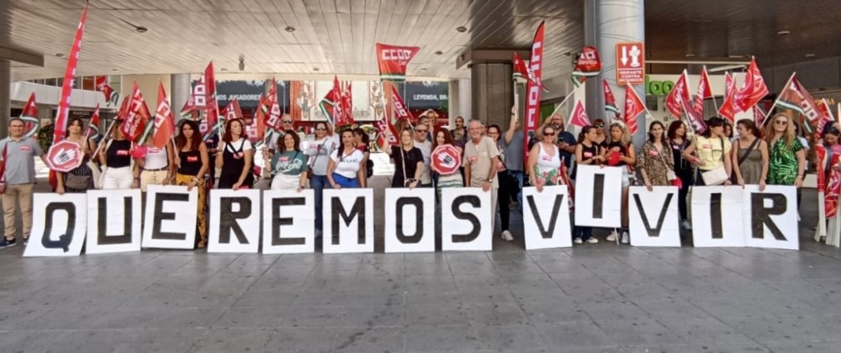 Trabajadores del comercio protesta