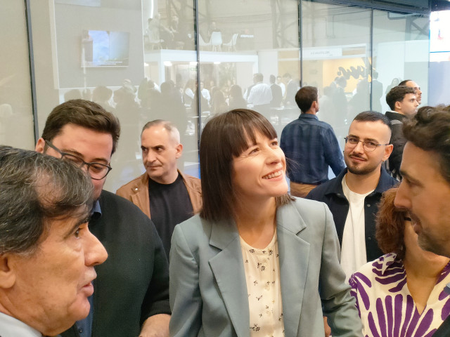 La portavoz nacional del BNG, Ana Pontón, visita la 26ª Feria Conxemar en Vigo, a 8 de octubre de 2025.