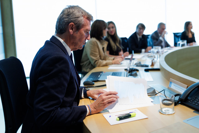 El presidente de la Xunta, Alfonso Rueda, en la reunión del Consello de la Xunta