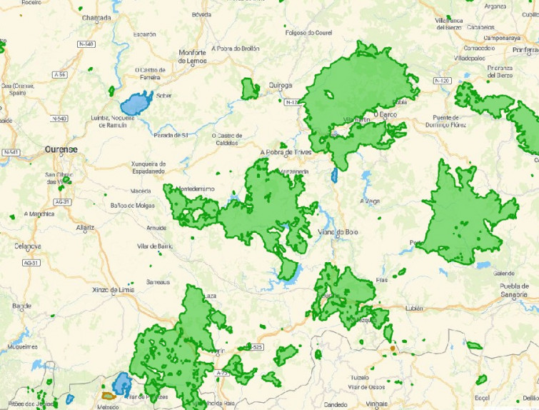 Copernicus detecta un 74% más de superficie quemada por incendios en Galicia que las cifras de la Xunta