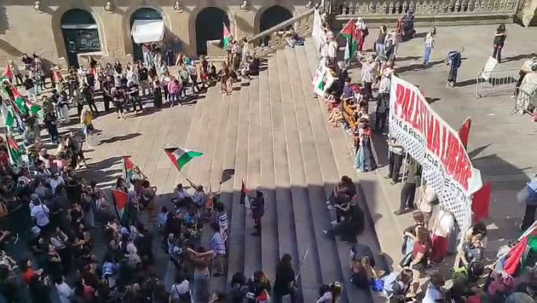 Movilizaciones en una jornada de huelga por Palestina con protestas en muchas localidades