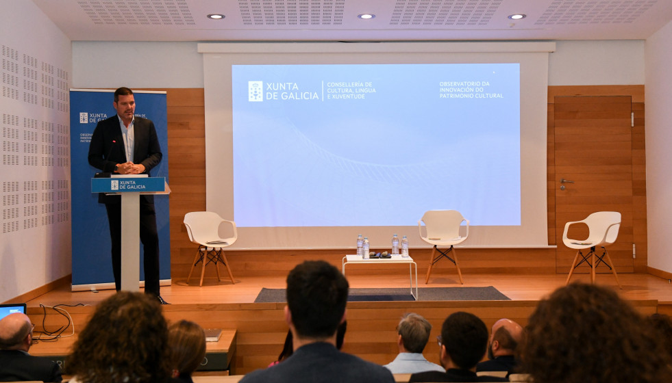 El conselleiro de Cultura, Lingua e Xuventude, José López Campos, presenta el Observatorio da Innovación de Patrimonio Cultural.
