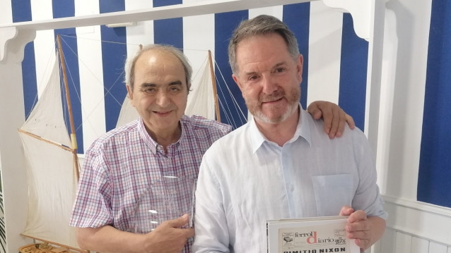 José Manuel Orriols, a la izquierda, junto al también periodista Bieito Rubido