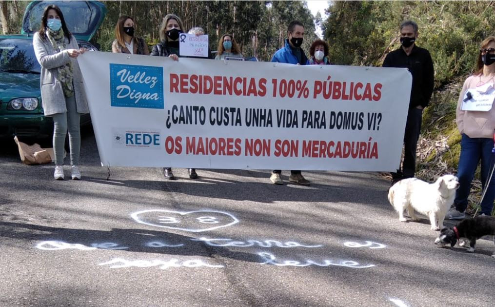 Una movilizaciu00f3n de la Asociaciu00f3n Vellez Digna durante la pandemia