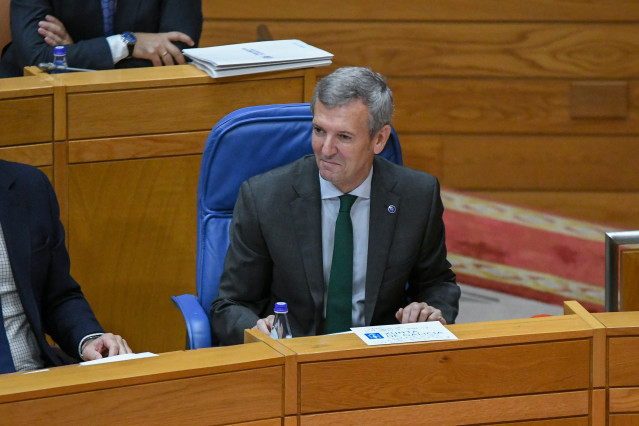 El presidente de la Xunta, Alfonso Rueda, en el Parlamento.