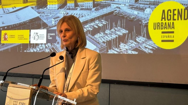 La presidenta de la FEMP, durante su intervención.