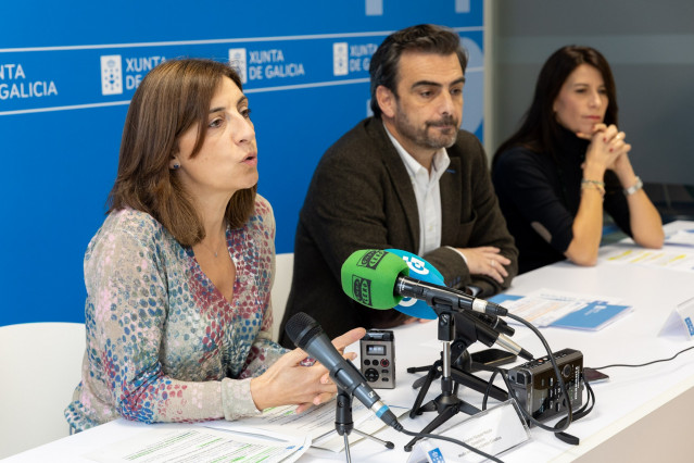 Vázquez, Calvo y Allegue durante la rueda de prensa.