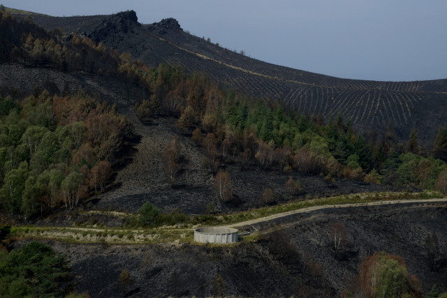 Archivo - Zonas afectadas por los incendios en la provincia de Ourense