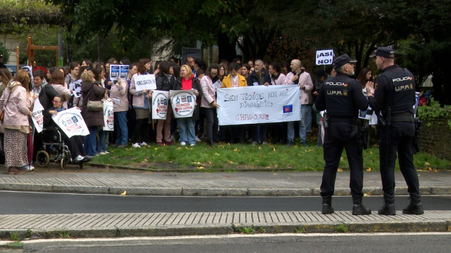 Concentración de técnicos superiores sanitarios en Santiago de Compostela, a 31 de octubre de 2025.