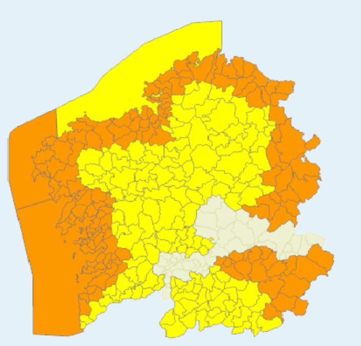Alertas previstas por AEMET para el miu00e9rcoles