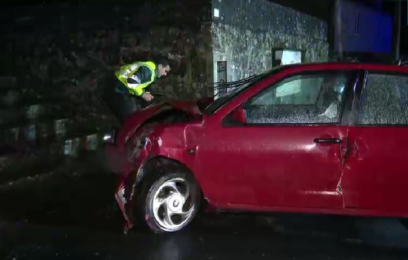 Coche accidentado en Silledad en una imagen de CRTVG