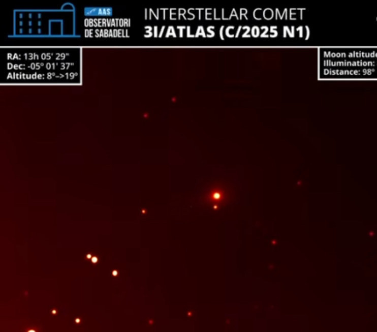 Astrónomo español capta imágenes que pueden resolver el misterio viral del cometa 3I/ATLAS