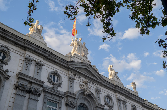Fachada del Tribunal Supremo, a 12 de noviembre de 2025, en Madrid (España). García Ortiz está acusado de un presunto delito de revelación de secretos contra Alberto González Amador, pareja de la presidenta de la Comunidad de Madrid.