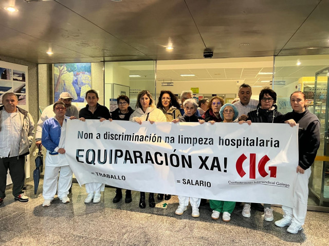 Huelga de trabajadores de limpieza en Vilagarcía, Ribeira y Cee