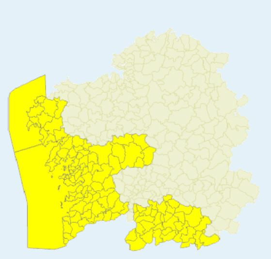 Alertas de Meteogalicia prevista para el su00e1bado