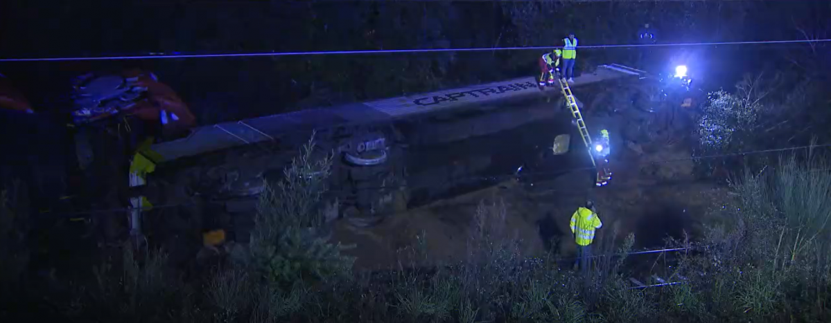 Descarrilamiento de un tren mercancu00edas en As Neves   TVG