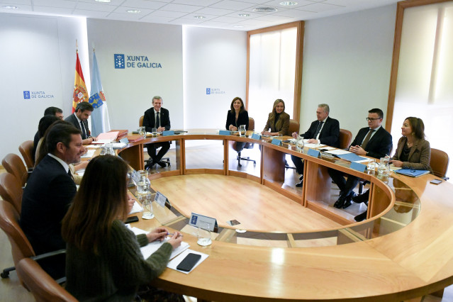 El presidente de la Xunta, Alfonso Rueda, preside el Consello de la Xunta. Área de Gobierno. Parlamento de Galicia.
