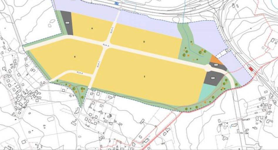 Mapa del plan para el poligono de Sabugueira