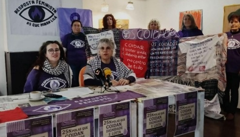 Resposta Feminista. As que miran lilá presenta en Vigo la manifestación con motivo del 25N de 2025