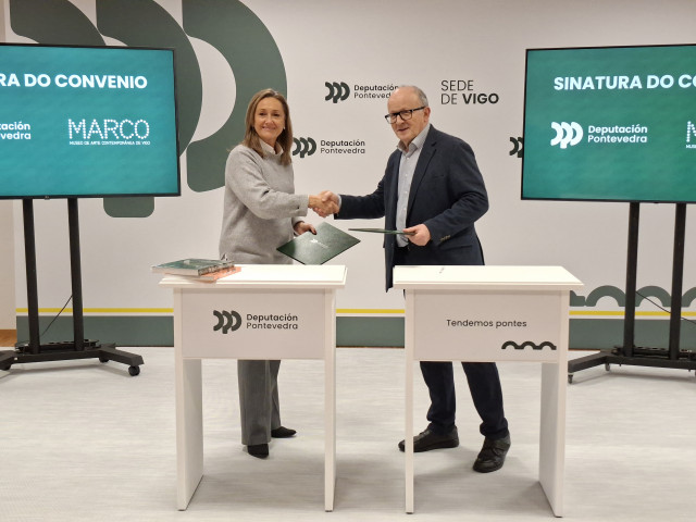 Firma del convenio 2025 entre la Diputación de Pontevedra y el museo MARCO de Vigo