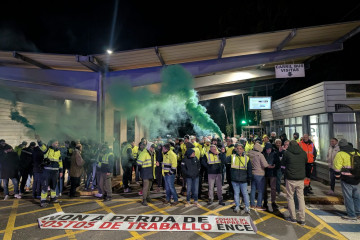 Protesta de trabajadores de ENCE este viernes