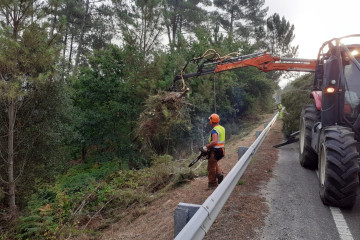 Archivo - Desbroce de márgenes de carreteras, limpieza de biomasa, roza