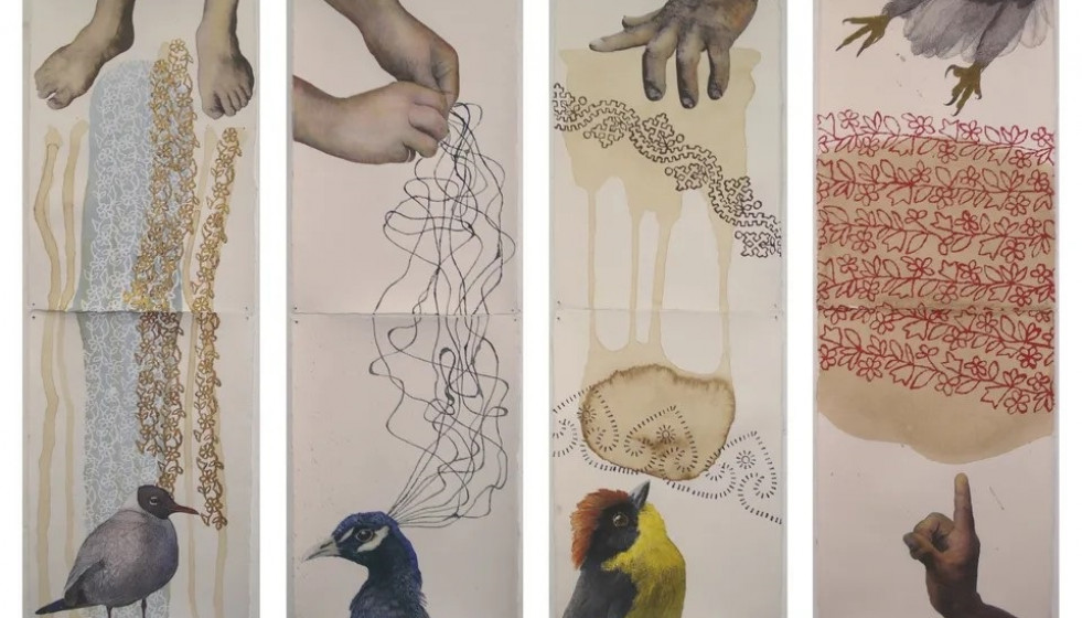 Obra 'Lenguaje con pájaros', de José Freixanes