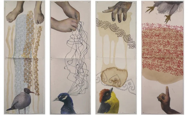 Obra 'Lenguaje con pájaros', de José Freixanes