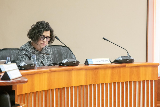 La secretaria xeral técnica de la Consellería de Política Social e Igualdade, María Francisca Gómez, en el Parlamento, a 27 de noviembre de 2025.